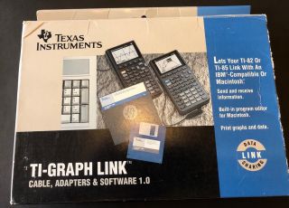 Rare Texas Instruments Ti - 82 Ti - 85 Graph Link Cable Adapter Software