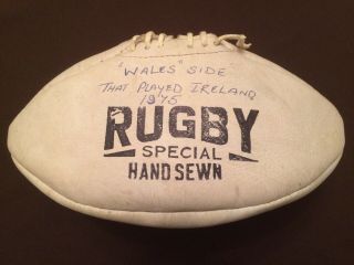 Very Rare Wales Rugby Ball From 1975 Ireland V Wales Signed By Full Wales Team