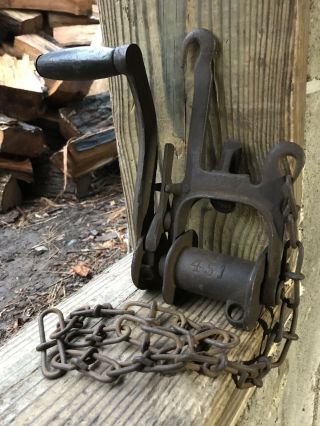 Vintage Farm Fence Stretcher,  Antique Farm Mechanized Tool Old Ranch Hand,  Vgc,