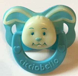 Rare Cicciobello Baby Doll Dummy Blue Bunny Binky Pacifier Accessory
