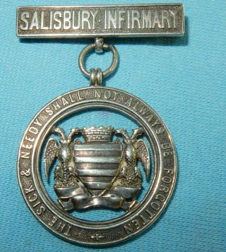 1911 Silver Nursing Badge Salisbury Infirmary For The Sick & Needy Hospital Rare