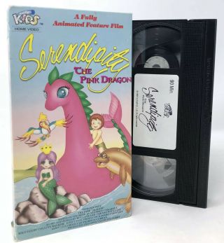 Serendipity The Pink Dragon Animated Movie Just For Kids Video Vhs Tape - Rare