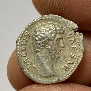 Ancient Roman Silver Coin Denarius Aelius Rare 2.  6gr 17.  7mm