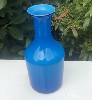 Vintage Blue Bubble Murano Glass Style Vase