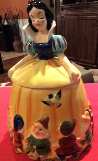 Rare Vintage 1964 Enesco Snow White 7 Dwarfs Walt Disney Productions Cookie Jar