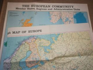 2 X Vintage Large Map Of Europe The Daily Telegraph Geographia Wall Maps