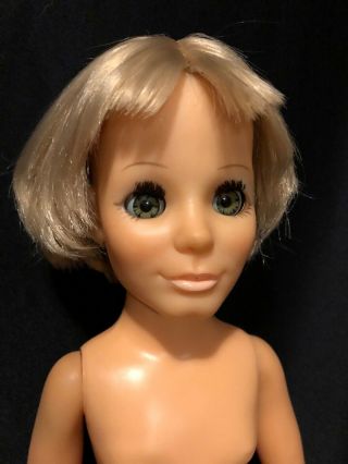 Vintage Ideal 18 " Kerry Blonde Doll Green Eyes Crissy Family Girl 1971 Haircut