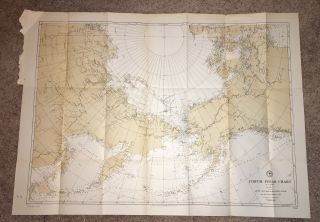 1882 Sketch Circum - Polar Chart Map Arctic Sea North Of Pacific Ocean