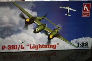 1/32 Hobby Craft Lockheed P - 38j/l Lightning U.  S Wwii Fighter Model Vintage Rare