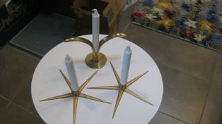 Ystad Metall & Lily Sweden Brass Candle Holder,  Candlestick& 2 stars MCM 2