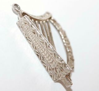 Rare Large Celtic Harp Vintage Sterling Silver Charm Pendant,  Irish Hallmarks 3