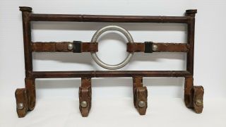 Antique Western Cast Iron Leather Belt Look Wall Hook Coat/hat/towel/key Hanger