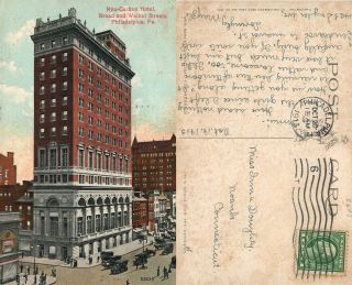 Philadelphia Pa Hotel Ritz Carlton Broad & Walnut Street 1913 Antique Postcard