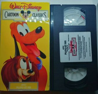 Walt Disney Cartoon Classics Avec Pluto Et Fifi Movie Vhs Vintage French Rare