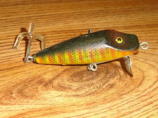 Vintage Fishing Lure Wooden Horrocks Ibbotson Hico Runt Style Perch Circa 1930 A