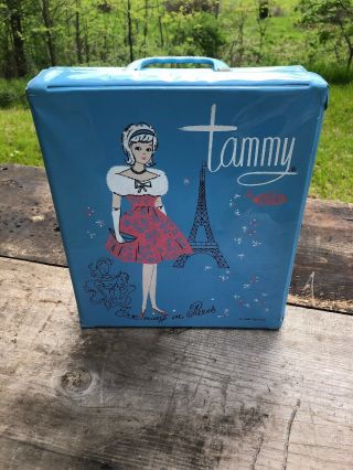 Vintage Ideal Tammy Doll Case - Blue - Evening In Paris - Ideal Toy Corp