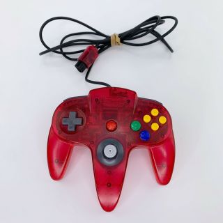 Nintendo 64 N64 Watermelon Red Authentic Controller Clear Neon Rare