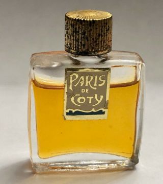 Antique Vtg Paris De Coty Perfume Glass Bottle With Foil Label