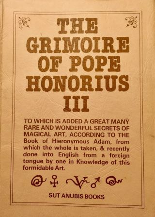 The Grimoire Of Pope Honorius Iii - Signed Limited Edition - Rare - Magic Occult - 1984