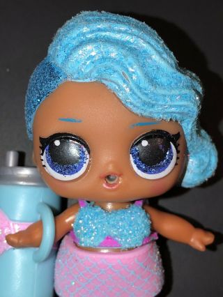 LOL Surprise Doll LOL Splash Queen Glitter Series 2 Ultra Rare Blue Hair Toy 3