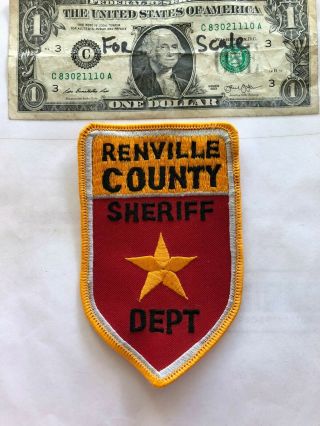 Rare Renville County North Dakota Police Patch Sheriff Dept Un - Sewn Great Shape