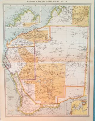 Map Of Western Australia.  C1905.  Perth.  Goldfields.  Kalgoorlie
