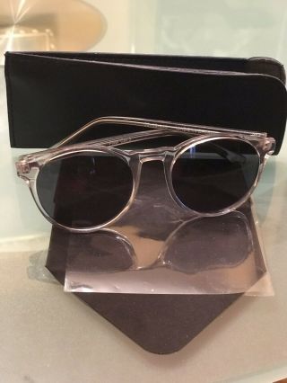 Rare Authentic Aj Morgan Sunglasses Clear Frame 62113 50 - 19 - 143 Filter Cat 3