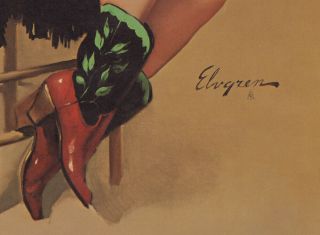 Vintage Gil Elvgren ' 63 Large Rare B&B Advertising Pin - Up Calendar Cowgirl Image 3