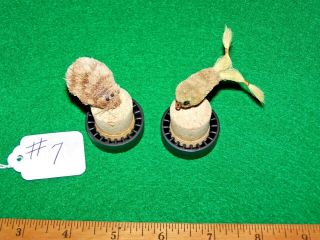 Two Vintage Hair Fly Fishing Lures - Frog And Mouse -