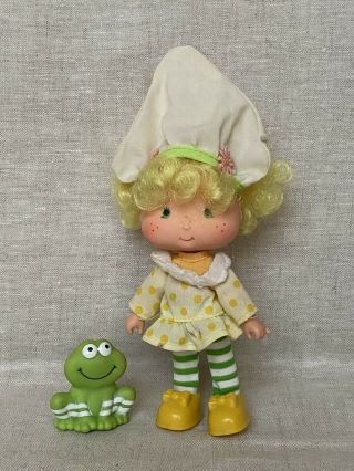 Vintage Strawberry Shortcake Lemon Meringue & Pet Frog Frappe Doll 1980 