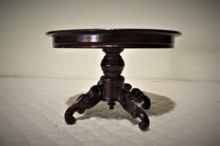 Concord Museum Miniature Victorian Round Dining Table Dark Wood Vintage