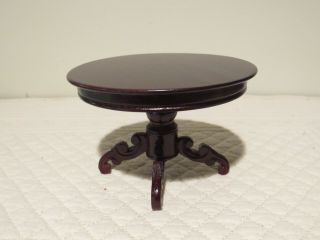 Concord Museum Miniature Victorian Round Dining Table Dark Wood Vintage 3