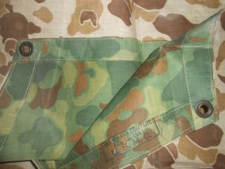 U.  S.  Army : - Rare Wwii - U.  S.  M.  C.  Frog Camo Reversible Poncho Or Tent.