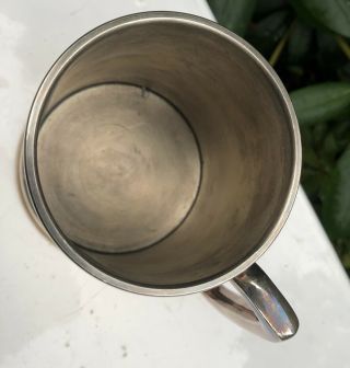 Silver Plated On Copper Vintage Barrel Design Mug Cup Tankard Drinking Vessel 2