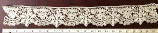 19th C.  Duchesse Bobbin Lace Classic Floral Scrolls Raised Work Sew Craft Collec