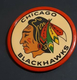 Nhl Chicago Blackhawks 1970s Pin Logo Team Rare Hockey Pins Pinback Vintage