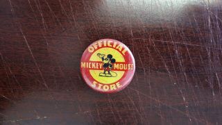 1937 Vintage 1 1/4 " Disney Official Mickey Mouse Store Button Pin Very Rare