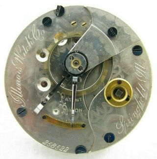 Antique 18s Illinois 11 Jewel Grade 101 Pocket Watch Movement Parts
