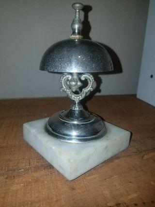 Antique Hotel Desk Bell On Marble Base Priced For Quick