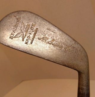 Antique 1922 Hickory Stick Spaulding Bros Golf Club Kro - Flite Mid Iron F - 2