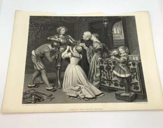Antique “arming The Young Knight” Engraving By P.  Lightfoot 1886 W.  F.  Yeames