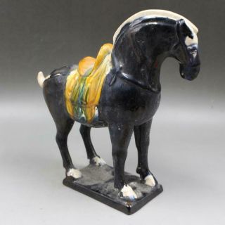Chinese Ancient Antique Hand Make Black War Horse Pendulum Piece H44