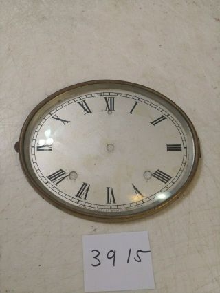 Antique Gilbert Tambour Mantle Clock Oval Dial And Bezel With Glass