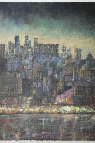 Old/vintage Contemporary Abstract Painting City Cityscape