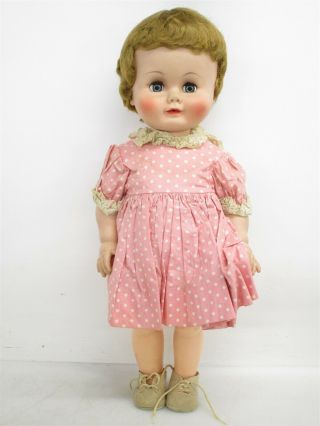 Vintage 1958 Madame Alexander Kathleen Doll 23 " W/ Pink Dress