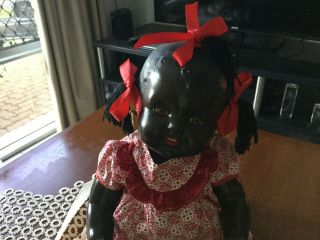 Antique/vintage " Topsy " Black Full Composition Doll Ca 1929 S,  42 Cm In Ht.