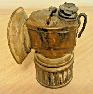 Antique Justrite Miners Carbide Flint Lamp U.  S.  A.  Streamlined Parts/repair