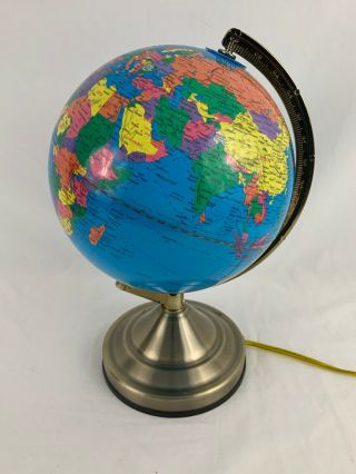 Vintage " Touch " Light Up Globe Electric Illuminated World Earth - Rotates