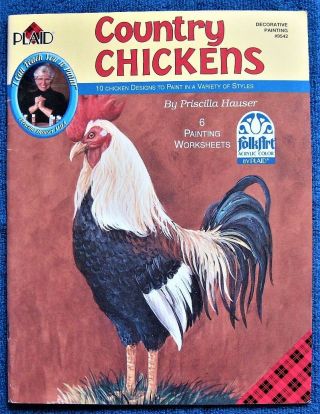 Rare Country Chickens Painting Pattern Book Priscilla Hauser Step - By - Step