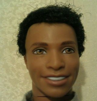 VTG Ken Doll Curly Rooted Black Hair Brown African American 1968 Body Head? 2